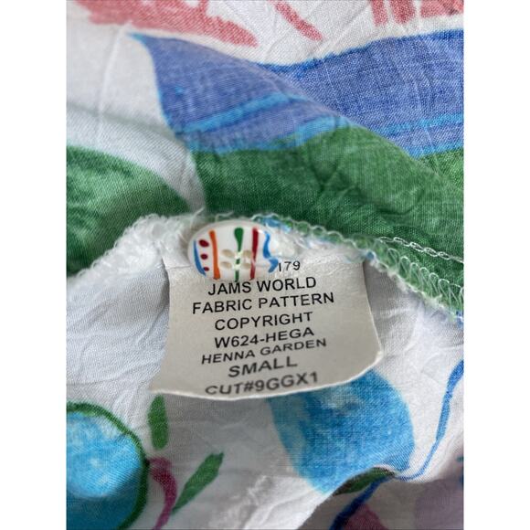 Jams World Button Down Shirt Top Blouse Short Sleeve W624 Henna Garden Multi S - Picture 4 of 5